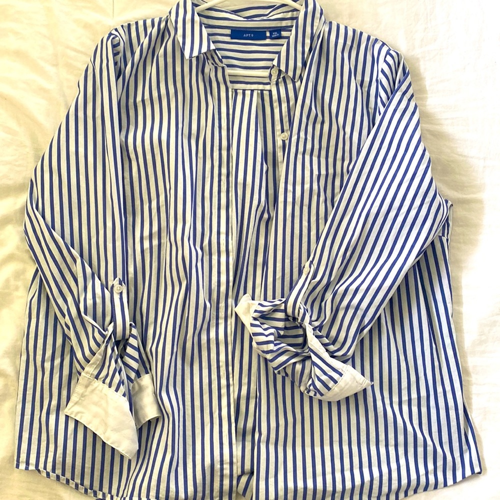 Apt 9 blue and white striped Blouse